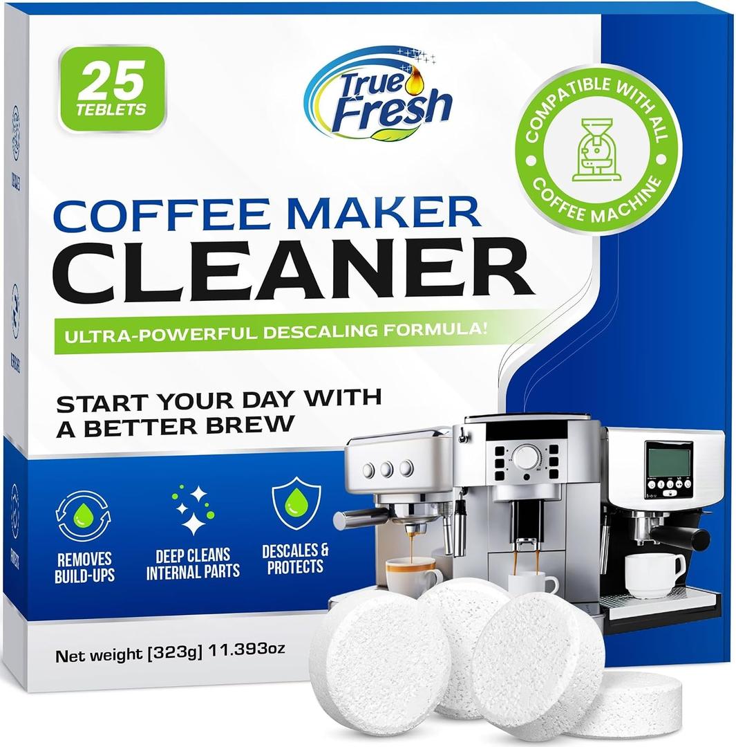 Coffee Maker Cleaner Tablets 25 Count, Coffee Machine Cleaner 1 Yr Supply