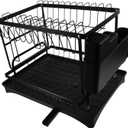 Unomor 1Set Multifunctional Dish Drying Rack with Cutting Board Holder and Chopstick Organizer Includes Drip Tray for Kitchen Counter Stylish Design Easy to Clean and