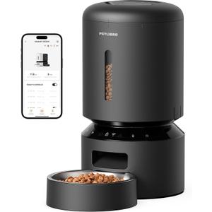 PETLIBRO Automatic Cat Feeder, 5G WiFi Automatic Dog Feeder with Freshness Preservation, 5L Timed Cat Feeder with Low Food Sensor, Up to 10 Meals Per Day, Granary Pet Feeder for Cats, Black