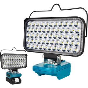 Cordless LED Work Light for Makita 18v Battery, Portable Flood Lights 120W Spotlight Compact Lighting 10600LM with Type C & USB Fast Charging for Camping, Hiking, Fishing,Power Failure,Workshop