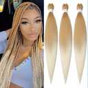 2 x 26 Inch 3 Pack Pre Stretched Braiding Hair