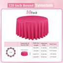10 Pack Hot Pink Round Tablecloths 120 Inch, Circle Bulk Washable Linen Polyester Tablecloth, Table Cloth Cover for Wedding Buffet Party Banquet Reception Restaurant and Camping