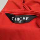 CHICME Summer Dresses for Women Floral Print Plunge V Neck Midi Dress Casual Ruched Slit Bodycon Party Dress (X-Large, Red)