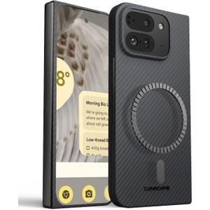Thinborne Compatible with Pixel 9 Pro Fold Case, [600D Aramid Fiber] [Magnetic] [Ultra Thin] [Minimalist Style] [Carbon Fiber] - Version 2.0