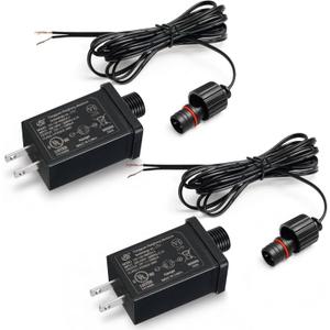 2 PCS Replacement Yard Inflatable Adapter with 9.8ft Extension Cables, 12V 1.5A Class 2 Power Supply,Low Voltage Transformer US Plug and Electric Cord for Halloween/Thanksgiving/Christmas Inflatables