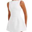 LuFeng Women's Summer Sexy Sleeveless Zipper Mock Neck Slim Fit A-line Mini Dress Bodycon Party Club Dress for Women, S, White