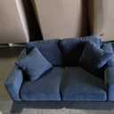 2 Piece Emerald Home Furnishings Lake View Presley Upholstered Sofa Loveseat and Single Sofa set in Navy Aqua (Leg Pegs and Hardware Included) (Single 37Wx37L inches & Loveseat 82Wx37L inches)