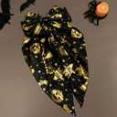 2 x Halloween Black Hair Bow Clips Halloween Pumpkin Hair Accessories Long Tail Bows Big Hair Clips Gold Witch Pumpkin Design Hair Barrettes Fall Hallowee Hairstyle Decorations for Women Girls, 1Pcs