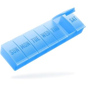 Barhon Pill Organizer Large, Weekly Pills Organizer Pill Box, Medicine Pill Organizer Travel, 7 Day Pill Case for Big Vitamin Supplements Fish Oil, Blue