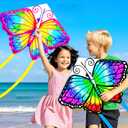 5 Pack Kite for Kids Adults, Butterfly Kites for Kids Ages 4-8 8-12, Rainbow Kites for Toddlers Age 3-5 Beginners Easy to Fly in Low Wind- Large Kite for Family Beach Outdoor Games and Activities