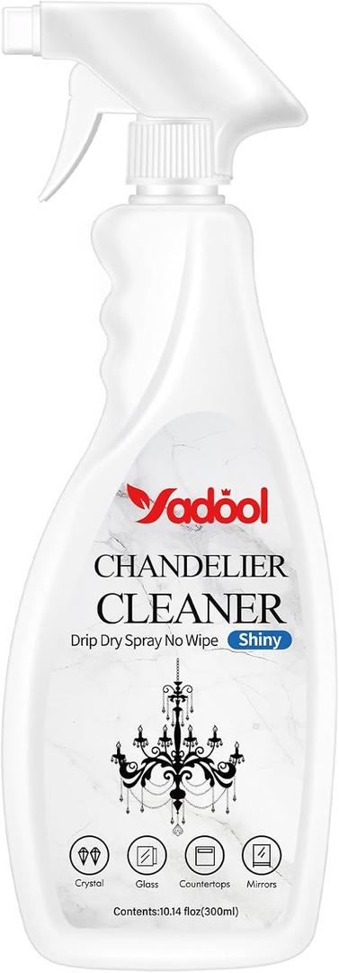 Chandelier Cleaner Drip Dry Spray No Wipe, Spray Away Dust Remover for Crystal Shiny, Glass, Figurines & Fine Collectibles, Bright, Shine, Spotless & Streak-Free - 16.91 Fl Oz