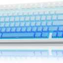 AULA F75 Pro Wireless Mechanical Keyboard,75% Hot Swappable Custom Keyboard,RGB Backlit,Pre-lubed Linear Switches,Side Printed PBT Keycaps Mechanical Gaming Keyboards,Gradient Blue