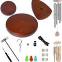 Wind Chime Repair Kit, 28 PCS Windchime Replacement Parts Including Round Top, Clapper, Wind Catcher, 19.6FT Nylon Cord, DIY Wind Chime Supplies (Brown)