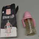 GROSMIMI Spill Proof no Spill Magic Sippy Cup with Straw with Handle for Baby and Toddlers, Customizable, PPSU, BPA Free 10 oz (Pink)