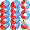 Simgoing 12 Pack Spider Web Pool Floats for Kids 24 Inch Inflatable Swimming Rings Bulk Red Blue Pool Tubes for Boys and Girls Summer Beach Toys Spider Theme Birthday Party Favors