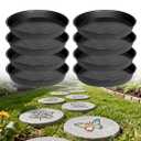 8 Pcs Stepping Stone Mold, Round Plastic Paver Molds for Concrete, Dia 10.2 in/ 1.18 in Depth Cement Black Tray, Reusable DIY Form for Paving Garden Path, Walkway, Patio, Outdoor Landscaping