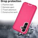 for Samsung Galaxy S25 Case, S25 Heavy Duty case, [Belt Clip Holster] [Glass Screen Protector] [Military Grade Protective ] [Shockproof] [Dropproof] [Dust-Proof] (with Belt Clip, Rose/Pink)
