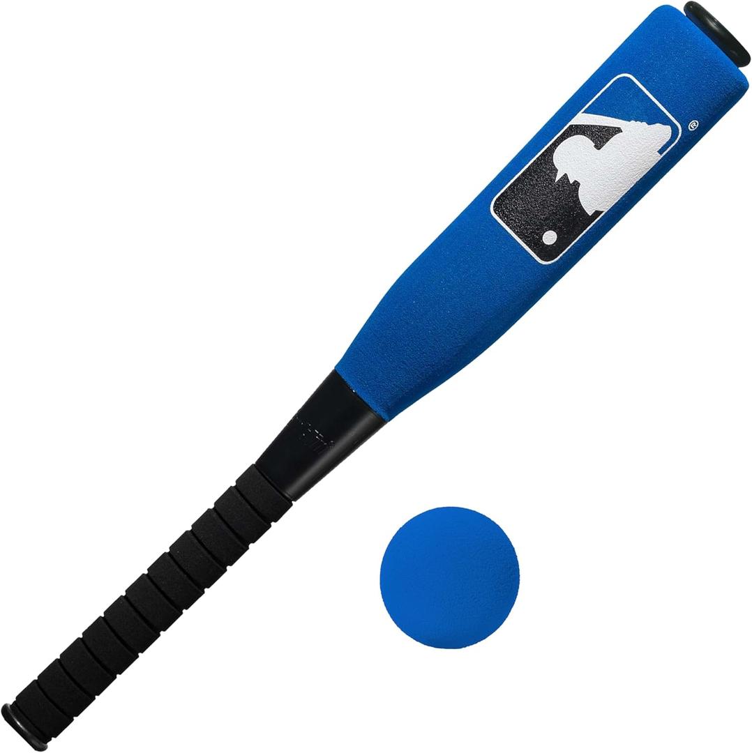 Franklin Sports MLB Kids Foam Baseball Bat + Ball Sets - Indoor + Outdoor Soft Foam Baseball Bats for Kids + Toddlers - Regular + Jumbo Barrels - 24" or 27" Length (Blue)