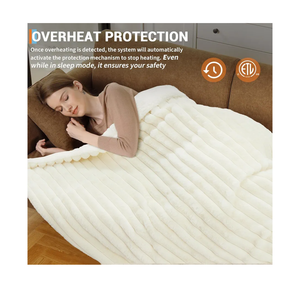 GarveeHome Electric Blanket King, Heated Blanket Dual Control Cozy Faux Rabbit Fur with 4 Heating Levels & 10H Auto Off, Over-Heat Protection, Machine Washable, ETL Certification, Beige White 90"x100"