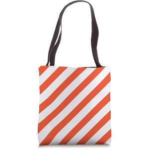 orange striped duffel bag