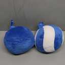 2 Pcs Christmas Pillows 7 Inch Round Christmas Ornament Shaped Throw Pillow Cute 3D Ball Xmas Throw Cushion Decoration for Bed Couch Sofa Chair Living Room (Blue and White)