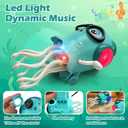 Vodolo Magic Electric Dancing Jellyfish Toy with Led Light and Music,Playful Automatic Steer Crawling Dancing Baby Toy with Smart Tentacle Explorer,Dancing Octopus Toy,Tummy Time Toys,Green, 1 inch x 1 inch x 0.1 inch
