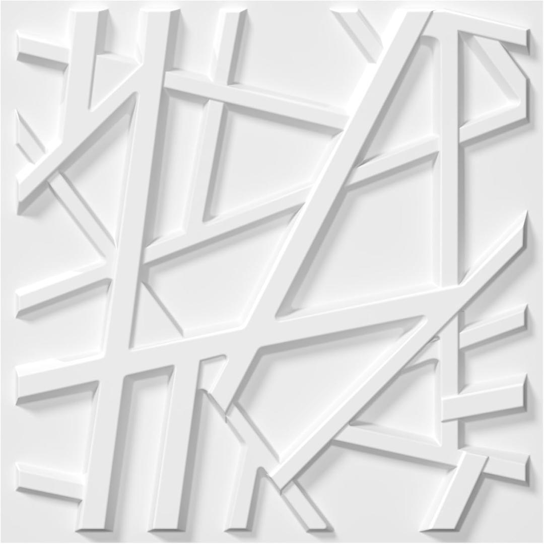 24 Pack Decorative 3D Wall Panels, 19.7''x19.7'' Accent Texture Wall Panels for Interior Wall Decor, Wall Covering Panles for Living Room Gaming Room Bedroom TV Background Cover 64 Sq.Ft White