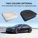 2Pcs Nappa Leather Front Seat Covers for Tesla Model Y/3 Highland/Juniper 2025 2026 Interior Accessories, Breathable All-Season Non-Slip Full Cover Bottom Seat Protectors Cushion, White