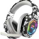 Ozeino Wireless Gaming Headset for Ps5, Ps4, PC, Gaming Headphones with Flip Mic and USB-A & USB-C Transmitter, 40Hr Battery Bluetooth Headset for Mobile, Mac, Laptop