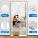 Heavy Duty Door Screen Magnetic Closure, LOVIGA Thickened Fiberglass Screen Door Mesh, Self Sealing, Tear Resistant, Easy Assemble, Fine Mesh Keep Bugs Out Fit Door Size 32 Inch X 82 Inch White