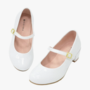 LseLom Girls Dress Shoes-Mary Jane Shoes for Girls Low Heel Princess Hook and Loop Dress Shoes Party Wedding Flats for Little/Big Kids, Size 13