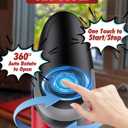 One Touch Electric Can Opener Fits All Can Sizes, Electric Can Openers for Kitchen Food Safe with Smooth Edge, Kitchen Gadgets Battery Operated Can Openers for Seniors, Arthritis and Chef Black+Grey