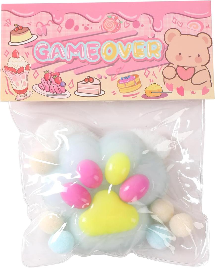 2 x Taba Squishy Cat Paw Squeeze Toys,Sensory Fidget Toy for Your Best Mellow and Chill,Party Favors, Birthday Gift, Squishy Toys for Adults (Blue)