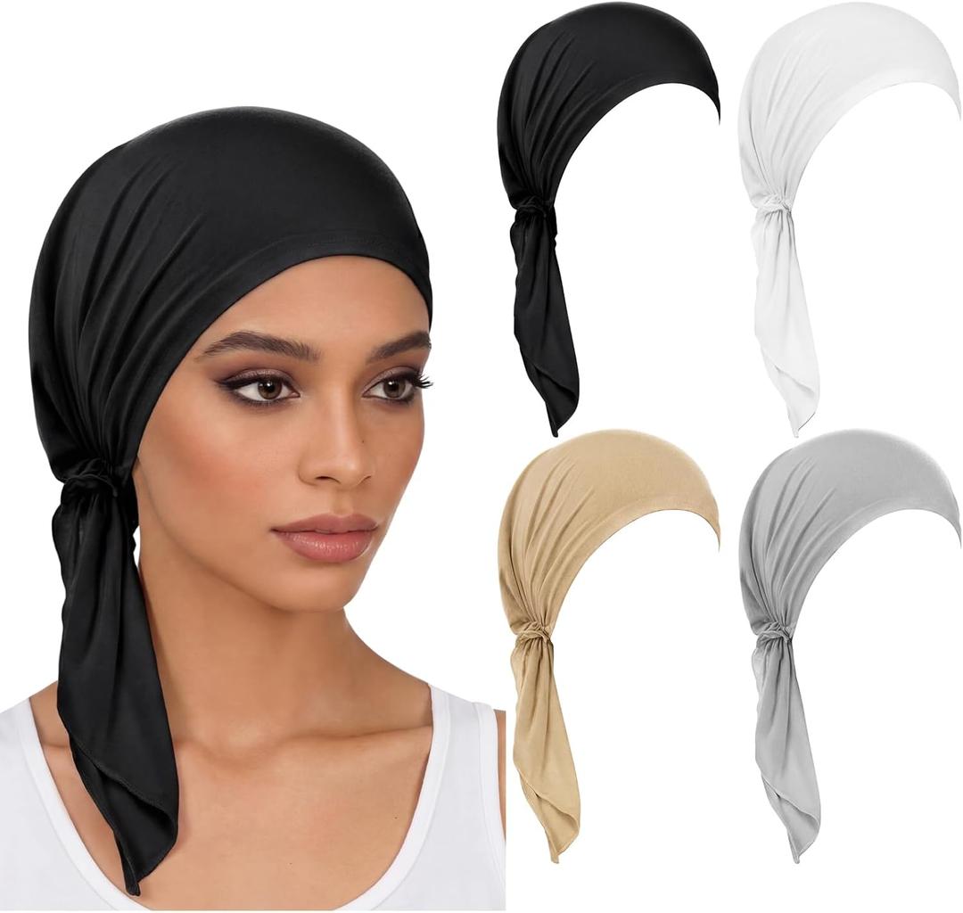 Funtery Chemo Headwear for Women, Pre Tied Headscarf Turban Lightweight Slip on Modal Cancer Sleep Cap for Patients Hair Loss