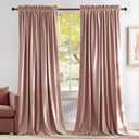 NICETOWN Dusty Pink Velvet Curtains and Drapes for Bedroom, Home Decor Panels for Home Theatre/Film Room/Stage (Set of 2, Rod Pocket Design, 84 inches Long)