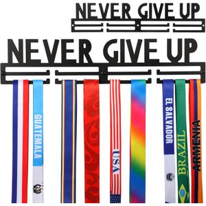 Yerliker Medal Rack Holder Display Hanger Frame for Over 40 Medals -Sports Medal Hanger and Ribbon Display Holder Rack with Easy Hanging Bars Award Racks for Sports Marathon Gymnastics Soccer Runners