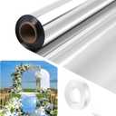 3.3x32.8ft Mirror Rug Aisle Runner for Wedding,Double Sided Bright Reflective Decorative Carpet for Birthday Graduation Party Ceremony Decor(Silver)