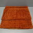 decorUhome Cozy Faux Fur Throw Pillow Covers 18x18 Set of 2 Decorative Soft Plush Striped Modern Farmhouse Boho Couch Pillow Cases with Velvet Back for Sofa Bed Living Room, Rust