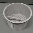 8" Pool Skimmer Basket for Inground Pool Compatible with Pentair U-3 Skimmer Basket 08650-0007 and Hayward SP1070 SPX1070E Pool Basket ，Stainless Steel Handle，Rubber Grip & Built in weighting，White