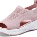 Women Walking Sandals Arch Support Orthotic Comfortable Plantar Fasciitis Non-slip Casual Open Toe Sport Sandals for Athletic Summer Beach (7.5, Pink)