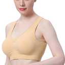 Women's Zip Front Sports Bra Wireless Post-Surgery Bra Active Yoga Sports Bras (XX-Large, 1 Pack)