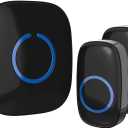 SadoTech Wireless Doorbells for Home, Apartments, Businesses, Classrooms, etc. - 2 Door Bell Ringer & 1 Plug-In Chime Receiver, Battery Operated, Easy-to-Use, Wireless Doorbell w/LED Flash, Black