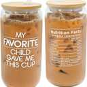 Mothers Day Gifts for Mom from Son, Mom Cup, for Dad from Daughter -16 oz Coffee Glass, Momma Gifts, Daddy Gift, Funny Mother Gift, From Favorite Child Coffee Glass