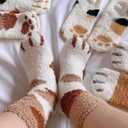 Cat Paw Socks for Women - Cute Warm Thick Winter Slipper Socks, Cozy Floor Sleep Socks for Women