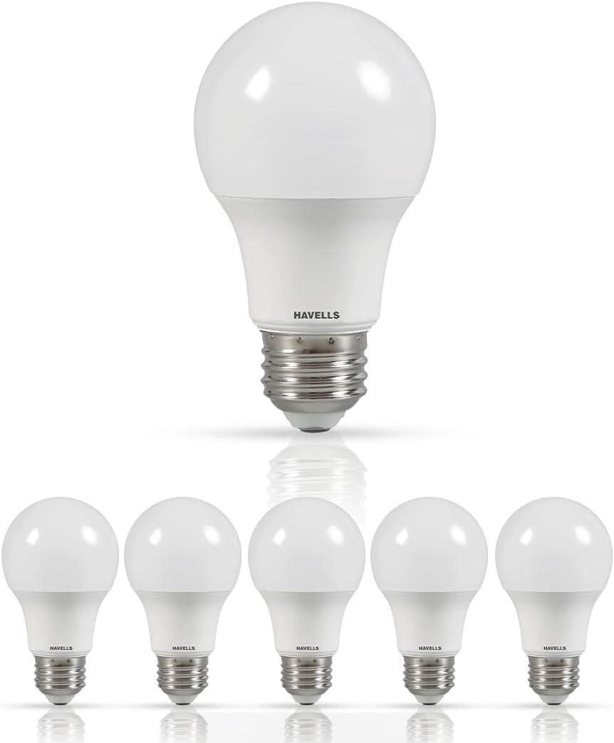 Havells Adore A19 Dimmable LED Bulb, 9W, 60W Equivalent, E26 Medium Base, 810 Lumens (2700K Warm White, Pack of 6)
