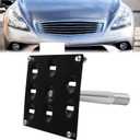 Front Bumper Tow Hook License Plate Bracket Holder Relocator Compatible with Nissan 09-18 370Z Z34 GTR R35 Sentra, 04-17 Infiniti G37 2dr Coupe / Q60 / Q50 (NOT fit with Front Parking Sensor)