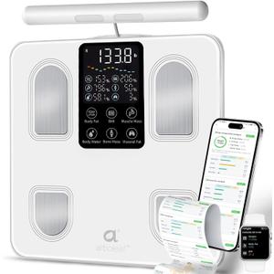 arboleaf Scale for Body Weight, Smart Scale with BMI, Body Fat, Muscle Mass, Upgrade 50+ Metrics Full Body Composition Analyzer, 8-Electrode High Precision Digital Bathroom Scale, Bluetooth Sync