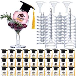 Acellegic 30 Set Graduation Party Favor Refillable Plastic Ball Decorations with Mini Caps & Cup Ornaments Congrats Grad Hanging Decor for Class of 2026(Yellow)