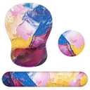 Ospelelf Keyboard Wrist Rest Set with Ergonomic Mouse Pad - 3-in-1 Memory Foam Support for Pain Relief, Office & Gaming with Coaster Multi Color