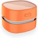 ODISTAR Desktop Vacuum Cleaner, Mini Table dust Sweeper Energy Saving with auto Power-Off Function, High Endurance up to 400 mins, Cordless&360º Rotatable Design for Keyboard/ Office(Orange Charging)